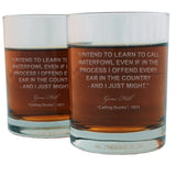 gift for whiskey lover, gift for bourbon lover, famous quote glasses