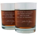 gift for whiskey lover, gift for bourbon lover, famous quote glasses